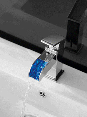 Μπαταρία νιπτήρα Waterfall Φως LED Παροχή ζεστού και κρύου νερού